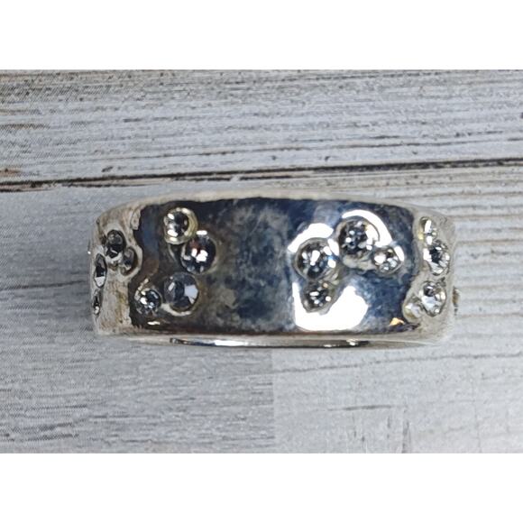 Sterling Silver 925 Butterfly Ring Wide Band Possible Marcasite Accents Size 11 - Picture 2 of 5